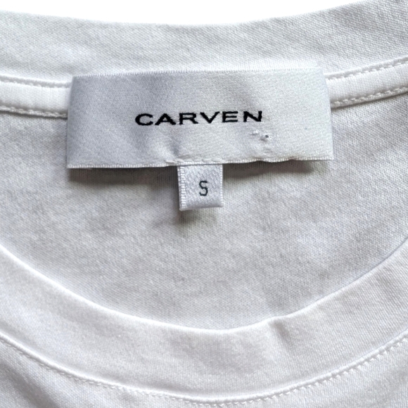Carven Tee I Women's Small Blanc Optique White Purple Heart Graphic Kitschy Y2K - Picture 9 of 13